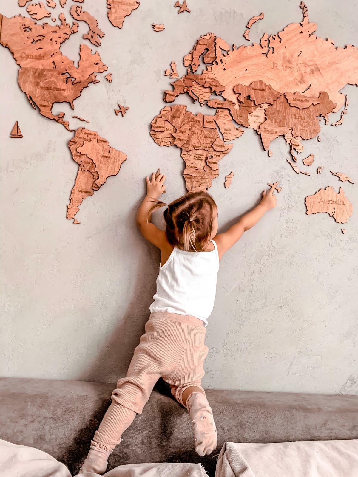 Luxurious 3d Wooden World Map Wall Art Room Decor for Bedroom Office Living Room eBay