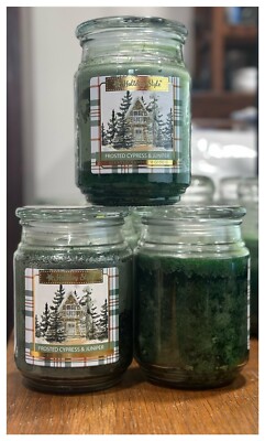 Holiday Style Scented Candle Green 18oz Frosted Cypress & Juniper NWOT