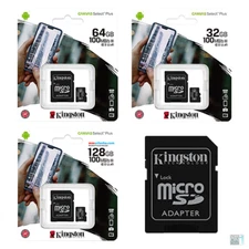 Kingston 32GB 64GB 128GB MicroSD Class 10 100MB/s TF Flash SDHC/SDXC Memory Card