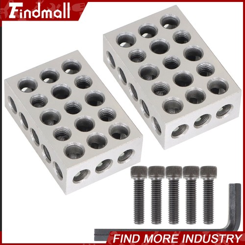 MATCHED PAIRS .0001" PRECISION 1-2-3 123 BLOCK SET 23 HOLES With Screws HEX KEY - Picture 8 of 24