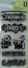 Scrapbook Phrases 6 Pcs Clear Acrylic Cling Stamps Inkadinkado NIP