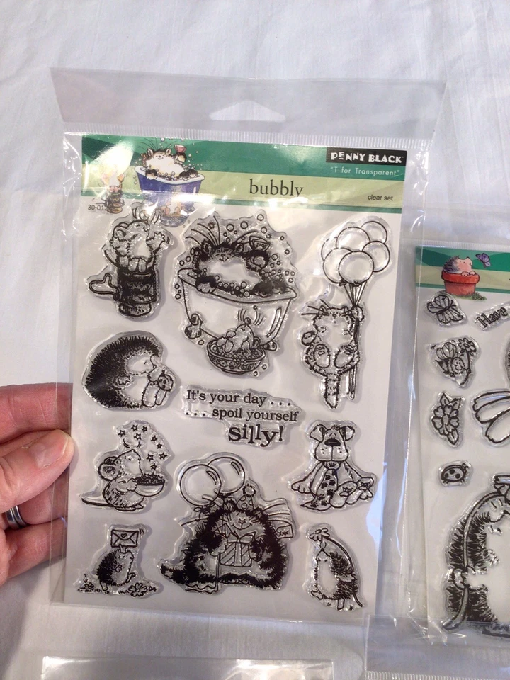 Набор из 6 черных прозрачных марок пенни - Изображение 2 из 4