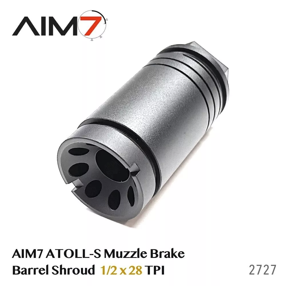 AIM7 Muzzle Brake with ATOLL-S Sleeve Sound Forwarder 1/2x28 5.8x24 in Black
