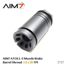 AIM7 Muzzle Brake with ATOLL-S Sleeve Sound Forwarder 1/2x28 / 5.8x24 Black