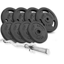 Hop-Sport Gusseisen Hantelset 37kg SZ-Stange Curl Hantel Set 30mm