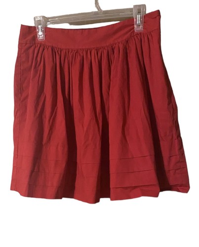 Banana Republic Skirt Womens Size 8 Red A-Line Pleated Flare Business Casual - Picture 9 of 13