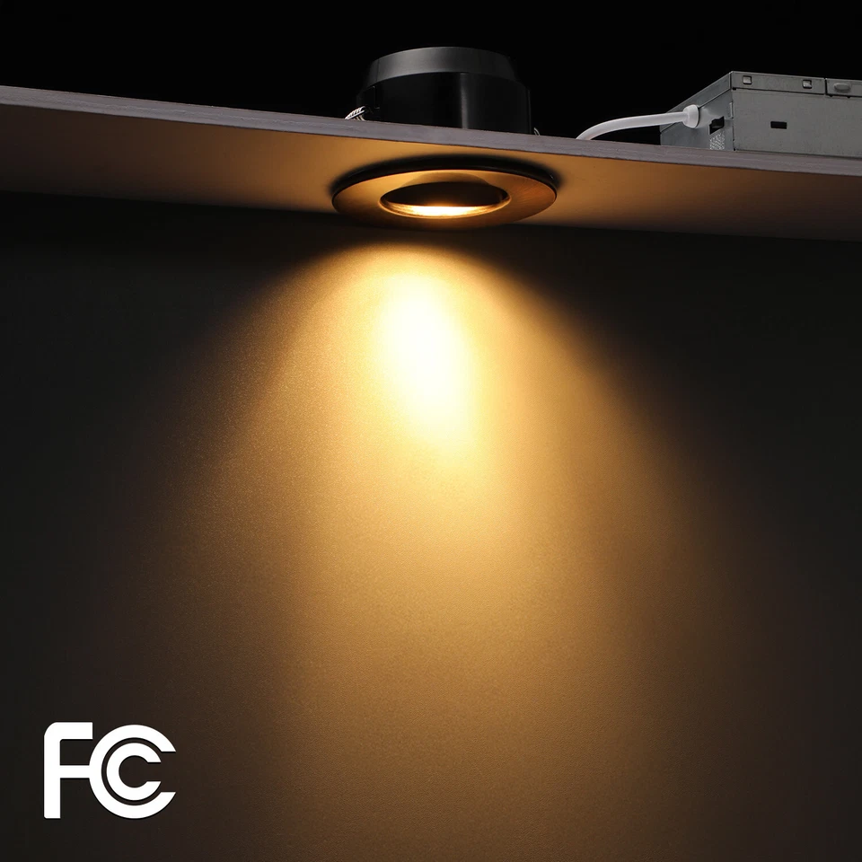 Iluminación empotrada cardán de 3 pulgadas 5CCT, 7W, bronce frotado con aceite, paquete de 6 Foto 3 de 4