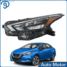 Headlight Replacement Fit For 2020-2024 Nissan Versa Driver/Left Chrome Housing