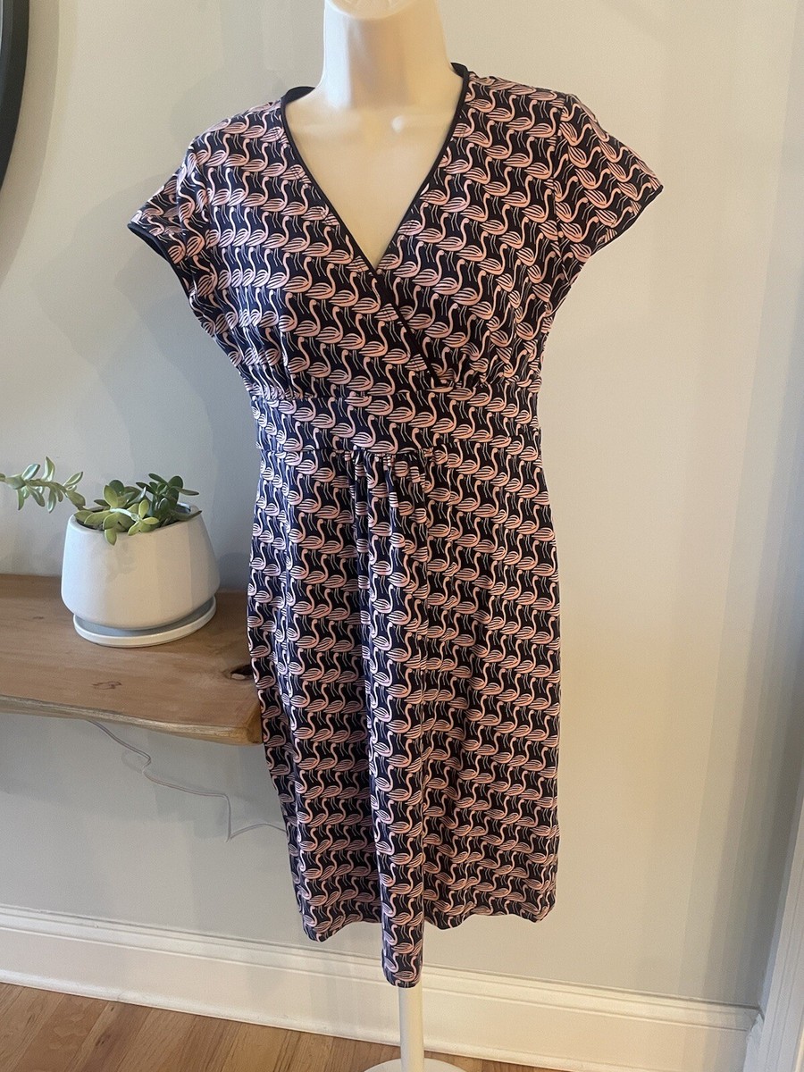 Boden Womens Flamingo Print Faux Wrap Dress Size US 6P