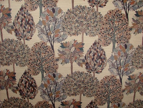 Foliage Fall Tree Cloud Velvet Designer Fabric Curtain Upholstery Cushion - Picture 22 of 23