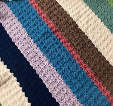 handmade afghan crochet  36x36  Lap Blanket Wheelchair Baby Throw Travel Pet