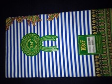 K F 6 yards, Block Print 100 Cotton. Guaranteed High Quality.