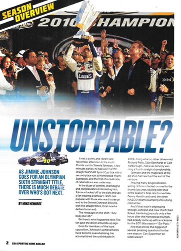 Sporting News Magazine Nascar Dale Earnhardt Jimmie Johnson Driver Profiles - Picture 3 of 13