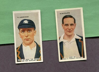 1935 Godfrey Phillips Cigarettes In The Public Eye #18 & #28 CRICKET PLAYERS