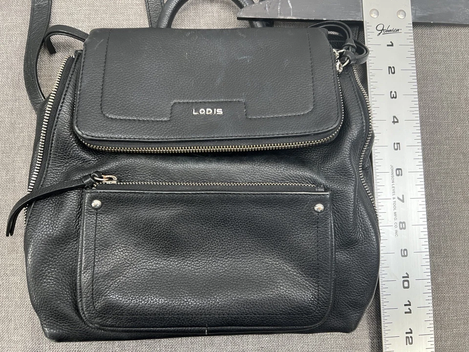 Mochila de cuero negra Lodis Stellene usada en excelente estado Foto 3 de 4
