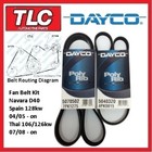 <!--F#f_0-->Dayco Fan Belt Kit (2 Belts) Navara D40 Thai Spain 2.5 Diesel YD25DDTi See Desc.<!--F/-->