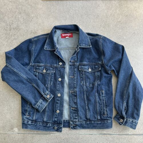 Giacca da camionista vintage Wrangler Hero da uomo taglia Med blu denim anni '90 lavaggio medio - Foto 3 di 13