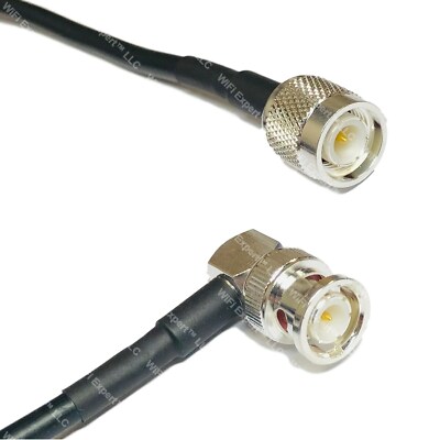 LMR200 Silver TNC MALE to BNC MALE ANGLE Coax RF Cable USA Lot