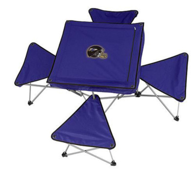 North Pole Baltimore Ravens NFL Folding Tailgating Table and Stool Set-NIB
