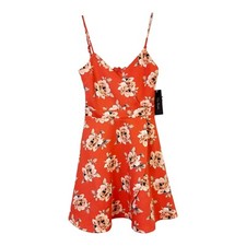 City Studios Womens Juniors' Red Sleeveless Floral Bodycon Dress Size 1 - NEW
