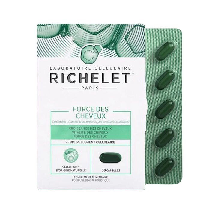 Richelet force des cheveux zinc sélénium en cure de 30 capsules