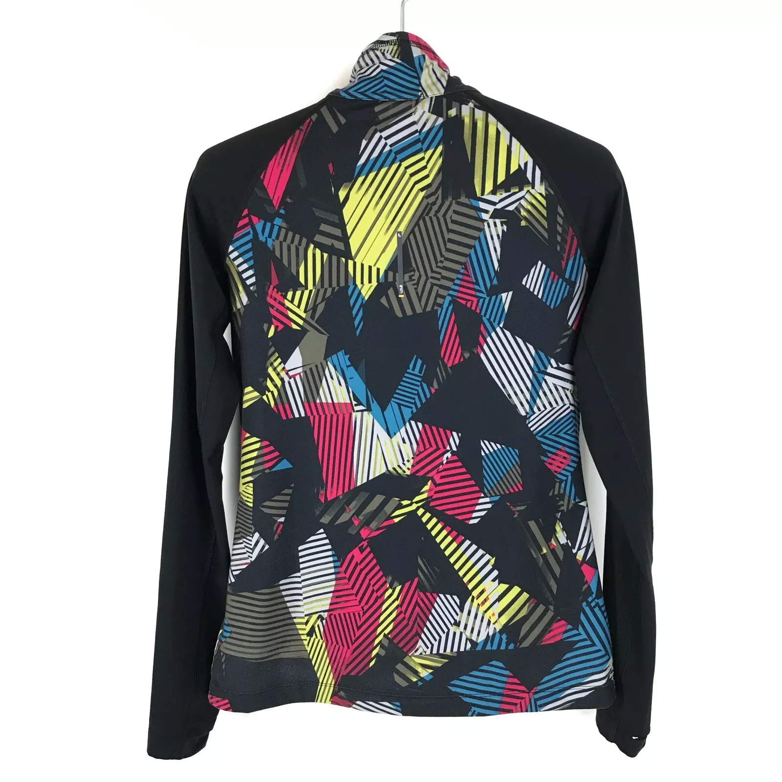 lole 1/4 zip pullover stretch geometric print athletic active hoodie