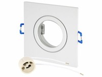 Spot Aluminium Feuchtraum IP44 GU10 230V Einbaurahmen Einbaustrahler Weiß Eckig