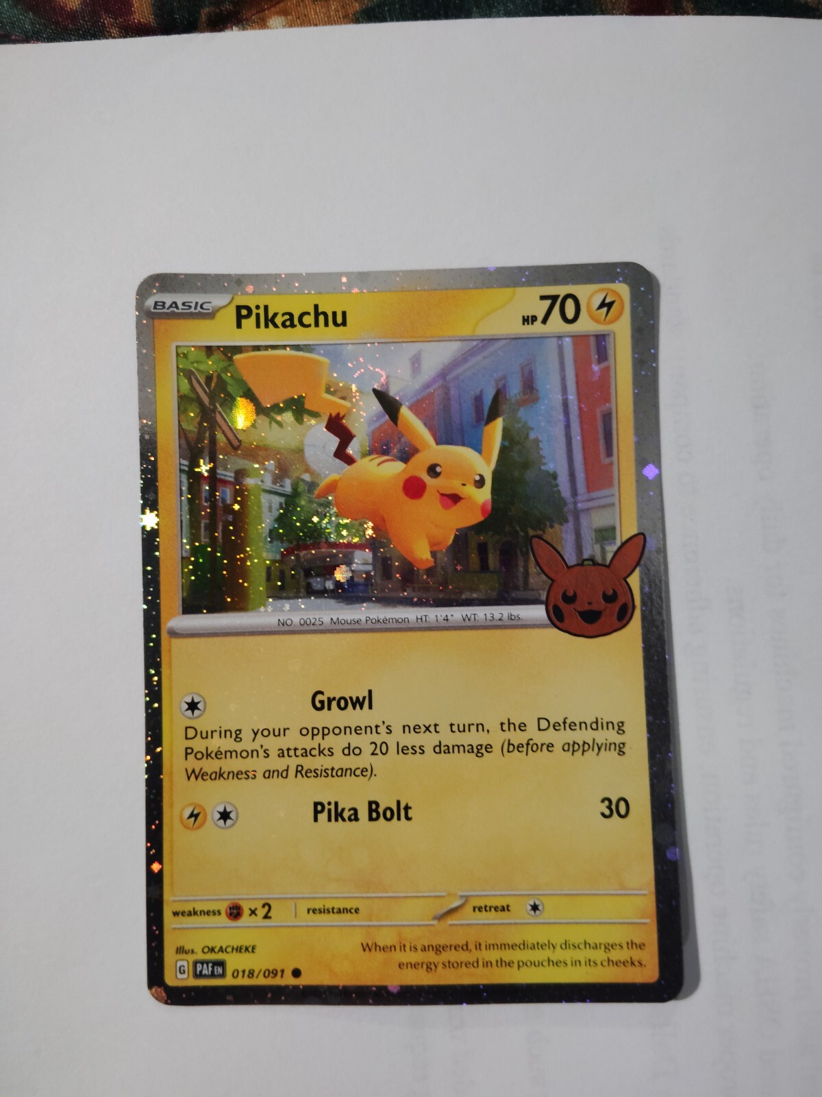 Pikachu - (Cosmos Holo) 018/091 Trick or Trade Booster Bundle 2024 Holo