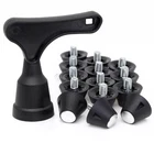 Replacement 1/2 Inch Steel Tip Football Cleats + Wrench, Set of 14 Studs