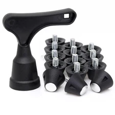 Replacement 1/2 Inch Steel Tip Football Cleats + Wrench, Set of 14 Studs