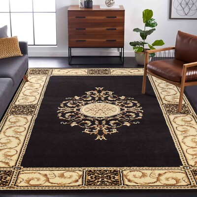 Superior Oriental Medallion Jute pad 100% Polypropylene Traditional Area Rug