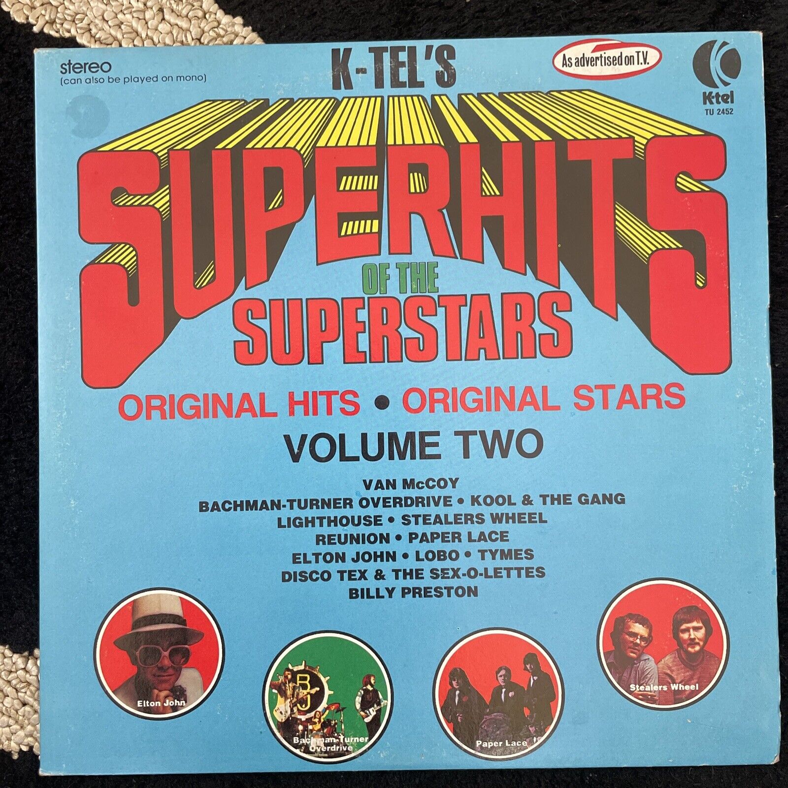 Vintage LP- Superhits of the Superstars Vol. Two 1975 EX NM vinyl Elton John