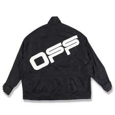Off-white Black Wavy Line Logo Nylon Windbreaker | Size 38 (m) Oversized Fit