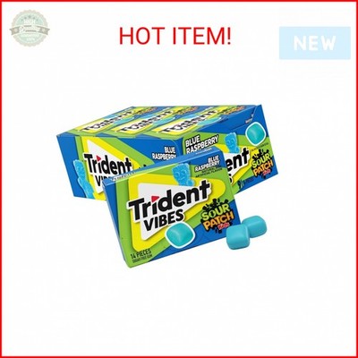 Trident Vibes BLUE RASPBERRY Sugar Free Chewing Gum, 14 Pieces (Pack of 9)
