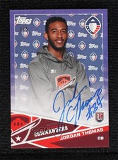 2019 Topps Alliance of American Football Purple 3/5 Jordan Thomas Auto 0g0