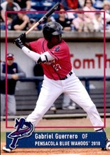 2018 Pensacola Blue Wahoos Grandstand #10 Gabriel Guerrero Dominican Republic DR