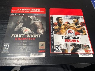 Fight Night Champion & Round 4 PS3 Blockbuster Promo Shelf Display Cards ONLY