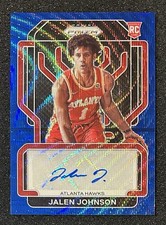 2021 Panini Prizm Jalen Johnson Blue Wave Rookie Signatures Auto #RS-JJQ Hawks