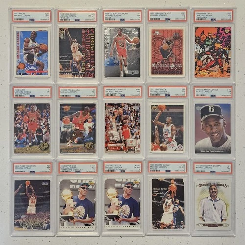 Lot of (15) Michael Jordan PSA 6,7,8,9 Graded Cards All Different 1990-99 Lot #4