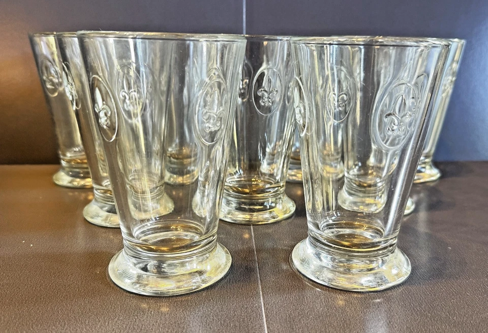 Juego de 9 vasos de té helado/highball La Rochere Fleur de Lys de colección - 5 3/16" Foto 3 de 4