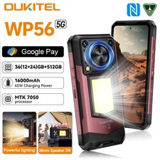 OUKITEL WP56 Rugged Smartphone 5G 36GB+512GB 16000mAh 128dB Speaker 1000LM Light