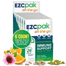 EZC Pak On The Go Immune Booster with Echinacea Zinc, Pack of 6