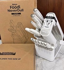 Ninja Foodi NeverDull Premium 12-Piece Knife Block Set Built-In Sharpener White