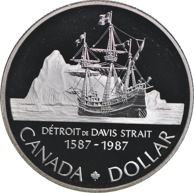 1987 Canada 50% Silver Canadian Silver Dollar - Davis Strait *8808