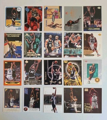 Tim Duncan San Antonio Spurs Hall of Fame Lot of 20 NBA Basketball Cards RC 