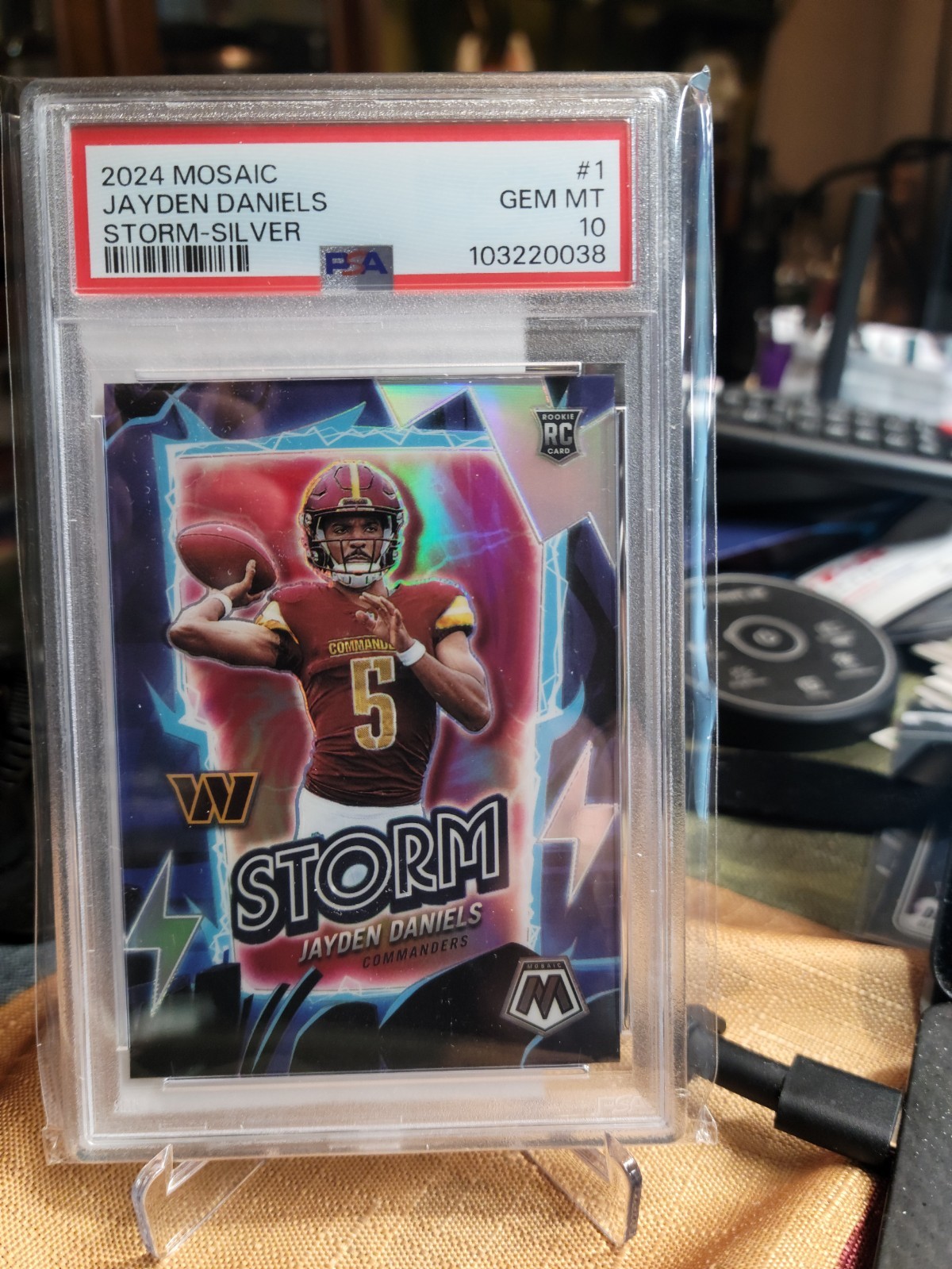 2024 Mosaic Jayden Daniels Storm Silver RC PSA 10