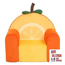 Comfy Cute Toddler Chair, Soft Kids Couch with High Density Foam, Oragne