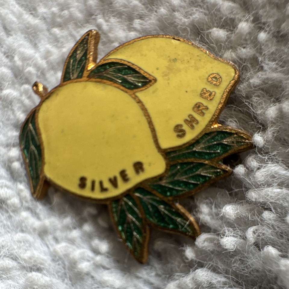 Silver Shred Lemon Enamel Pin Badge - Club & Association Badges/Pins ...
