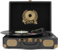Vinyl Record Player, USB Recording Turntable Bluetooth 3-Speed Portable Vintage