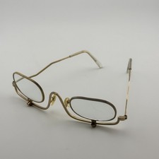 Vintage Taiwan Gold Tone Flip Down Dual Lens Eyeglasses Oval Wire Frame